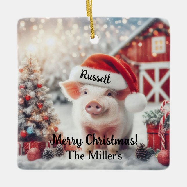 God Jul Gris  Julgransprydnad Keramik (Framsida)