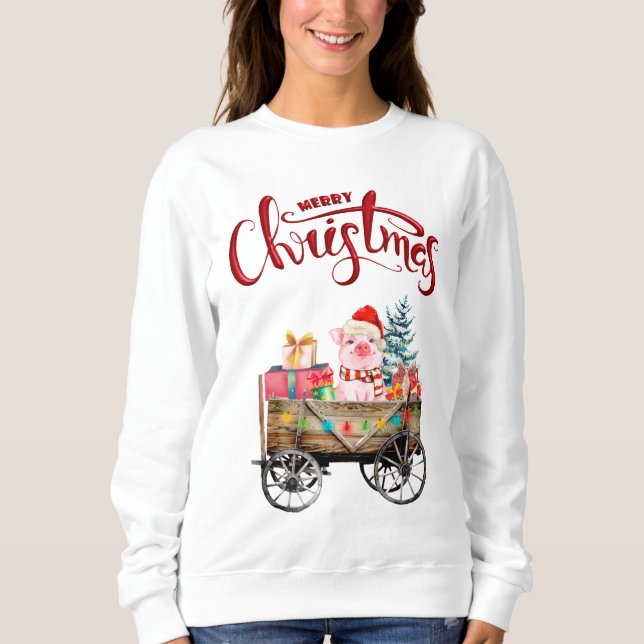 God jul Gris Sweatshirt T Shirt (Framsida)
