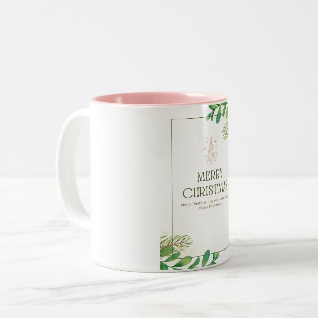 God Jul Grön Blad Mugg (Framsida vänster)