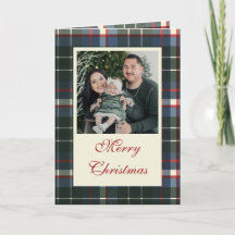 God Jul Grön & marinblå Rutig Julfotografi