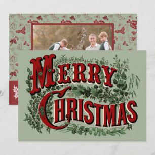 God Jul - Grön och Röd Julkort