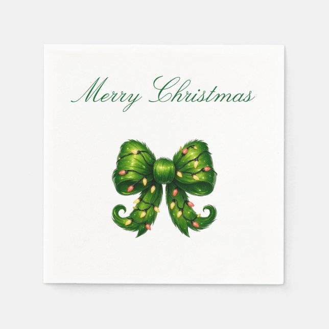 God Jul Grön Slinga Högtidsservett Pappersservett (Framsidan)
