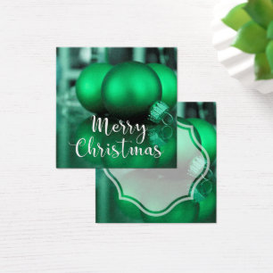 God Jul Gröna Tonade Prydnader Presentkort Fyrkantigt Visitkort