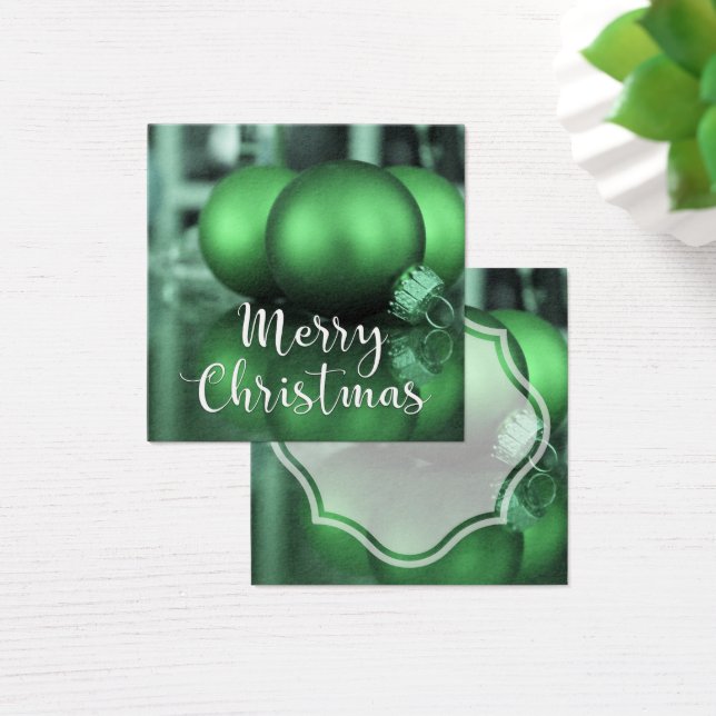 God Jul Gröna Tonade Prydnader Presentkort Fyrkantigt Visitkort (Skivbord)