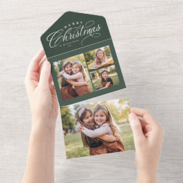 god jul grönt 4 fotot helgdag trifold