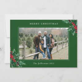 God jul Grönt Anpassningsbar Fotokort för
