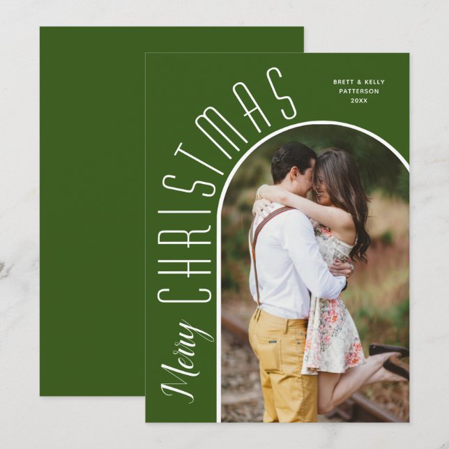 God jul Grönt Arch Photo Julkort (Fram/baksida)