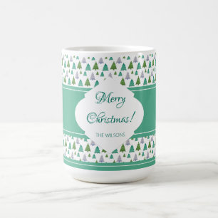 God jul Grönt Blue Träd Kaffemugg