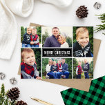 God jul Grönt Buffalo Play Photo Collage Julkort<br><div class="desc">Ett enkelt och modernt julkort i stil innehåller sex (6) foton,  en Julhälsningar anpassningsbar och en grönt och en svart buffelcheck som visar mönster på baksidan. Foton kredit: Två fiskfoto www.twofishphoto.com</div>