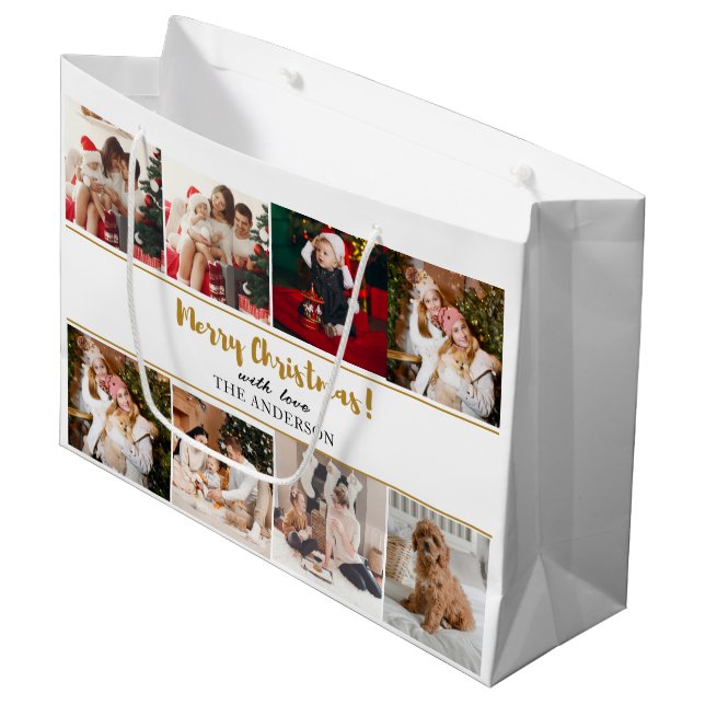 God jul Grönt Elegant Modern Foton (Framsidan Vinklad)