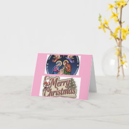 God jul grönt-fotokort för Helgdag av familjen Kort