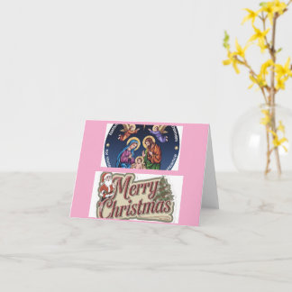 God jul grönt-fotokort för Helgdag av familjen Kort