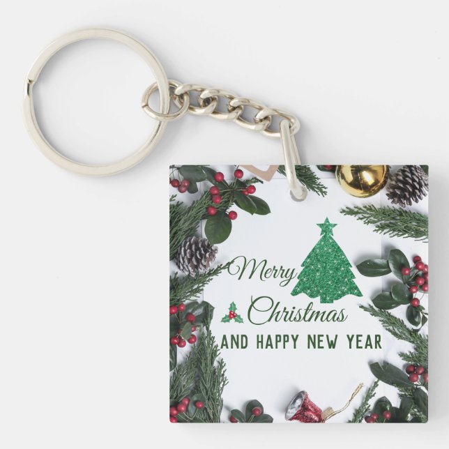 God jul-grönt glitter (Framsidan)