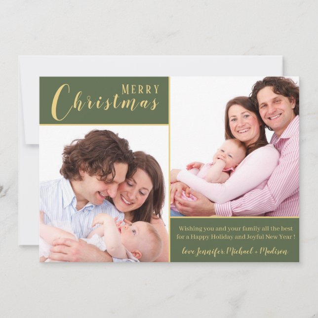 God jul|Grönt Guld|2 foto Julkort (Framsida)