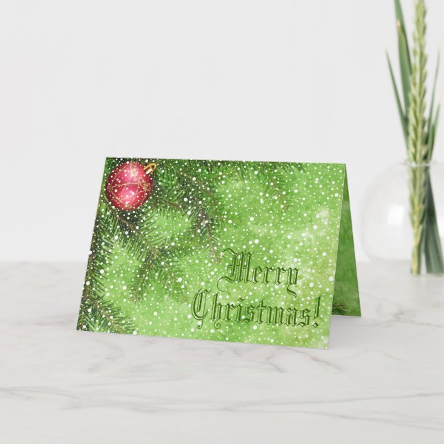 God jul Grönt-hälsningskort Helgkort (Framsida)