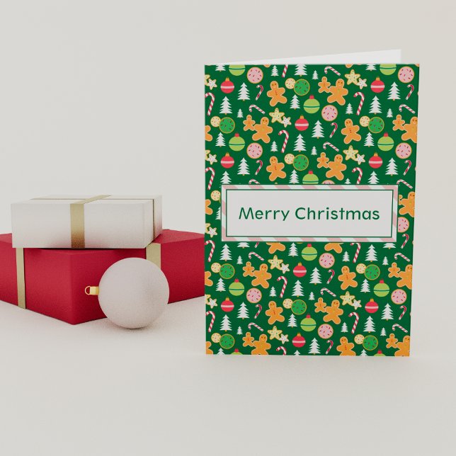 God jul Grönt-Helgdag - designkort Helgkort (Skapare uppladdad)