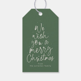 God jul grönt Houndstooth-personlig Presentetikett