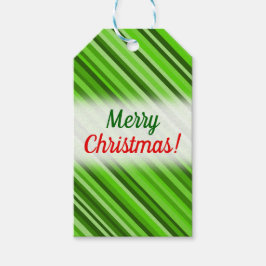 "God jul!" + Grönt Linjer/Rand Mönster Presentetikett