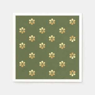 God Jul-Grönt och Guld-Daisy Pappersservett