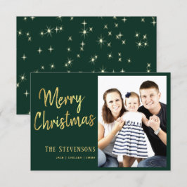 God jul | Grönt och Guld | Helgdag Photo Inbjudningar