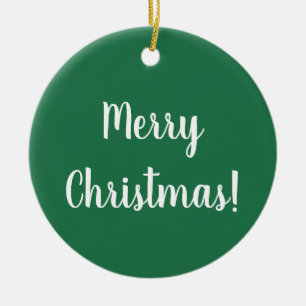God jul Grönt och vit typografi Julgransprydnad Keramik