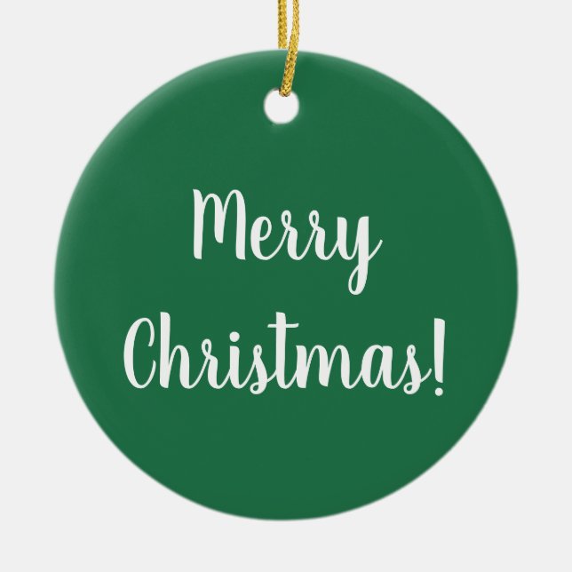 God jul Grönt och vit typografi Julgransprydnad Keramik (Framsidan)