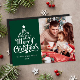God jul Grönt Photo Magnetic Helgdag Card
