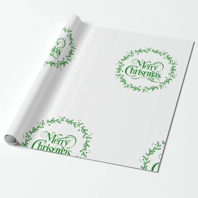 God jul grönt presentpapper (Utrullad)