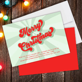 God jul Grönt Red Roligt Retro Typography Inbjudningar
