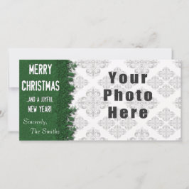 God jul Grönt Snowflake Julkort