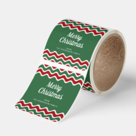 God jul Grönt stripe Mönster Fyrkantigt Klistermärke
