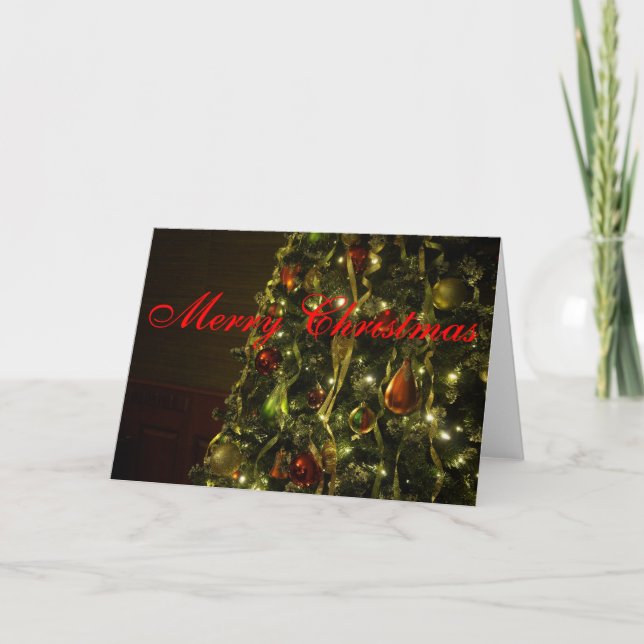 God jul Grönt Träd Helgkort (Framsida)