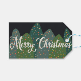 God jul Grönt Träd Presentetikett