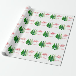 God jul, Grönt Träd Wrapping Papper Presentpapper