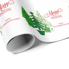 God jul, Grönt Träd Wrapping Papper Presentpapper