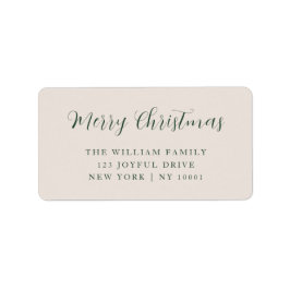 God jul Grönt Typography-Returadress Adressetikett