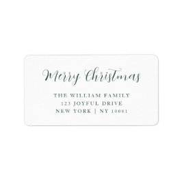 God jul Grönt Typography-Returadress Adressetikett