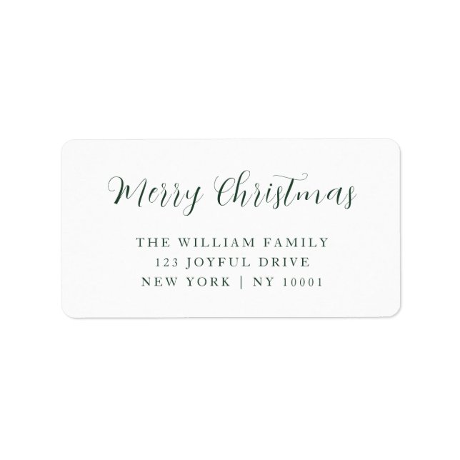God jul Grönt Typography-Returadress Adressetikett (Framsidan)