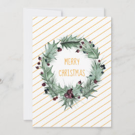 God jul Grönt Utandning Gult Rand Julkort