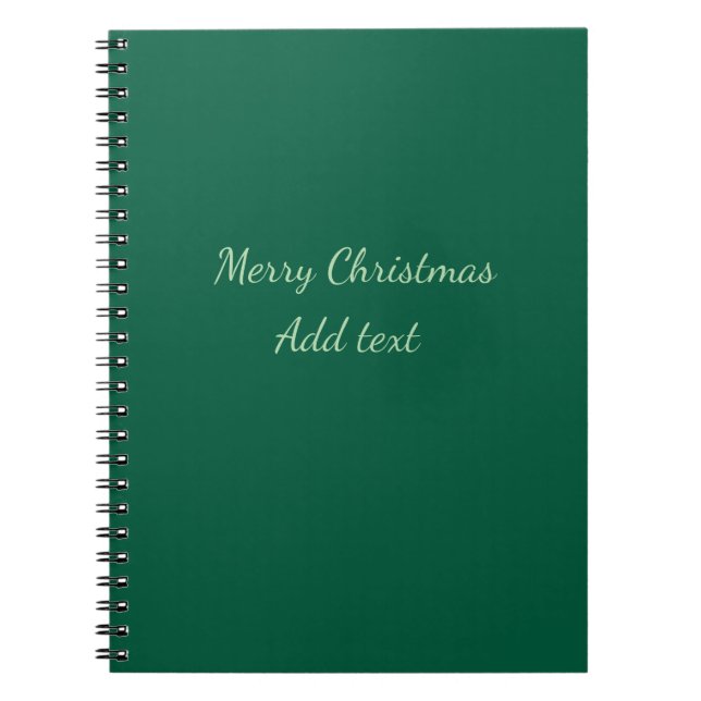 God jul grönt vanlig solo-bakgrundsholida anteckningsbok (Framsidan)