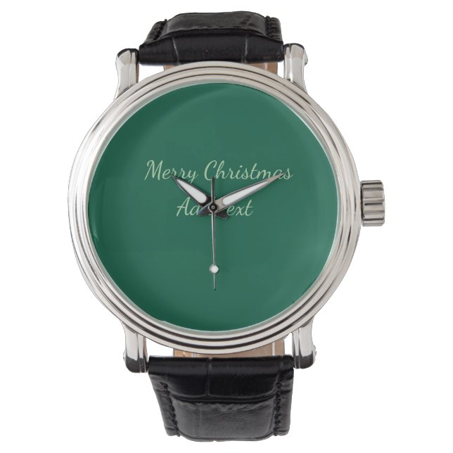 God jul grönt vanlig solo-bakgrundsholida armbandsur (Framsida)
