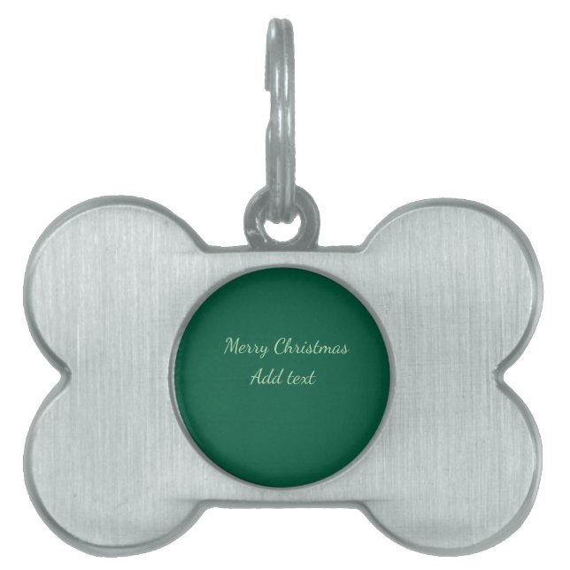 God jul grönt vanlig solo-bakgrundsholida ID-bricka husdjur (Framsidan)