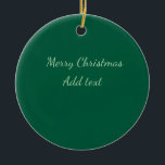 God jul grönt vanlig solo-bakgrundsholida julgransprydnad keramik<br><div class="desc">Design</div>