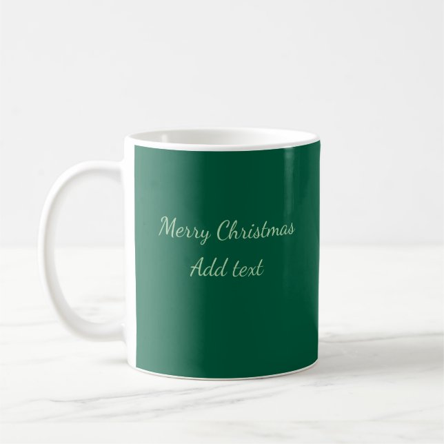 God jul grönt vanlig solo-bakgrundsholida kaffemugg (Vänster)