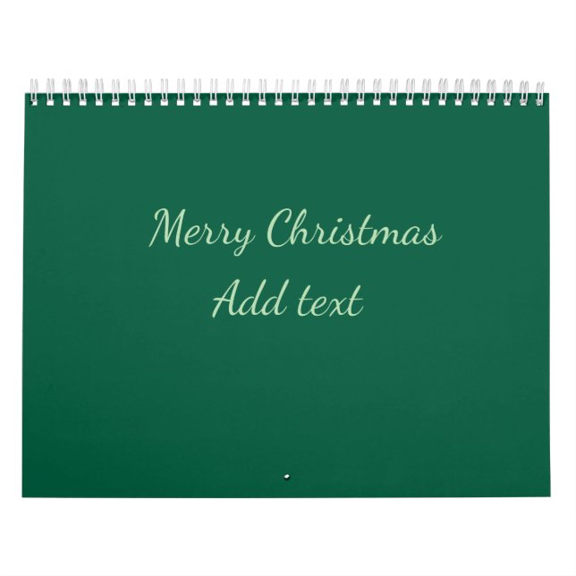 God jul grönt vanlig solo-bakgrundsholida kalender (Omslag)