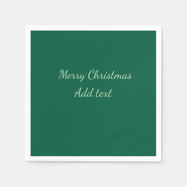 God jul grönt vanlig solo-bakgrundsholida pappersservett (Framsidan)