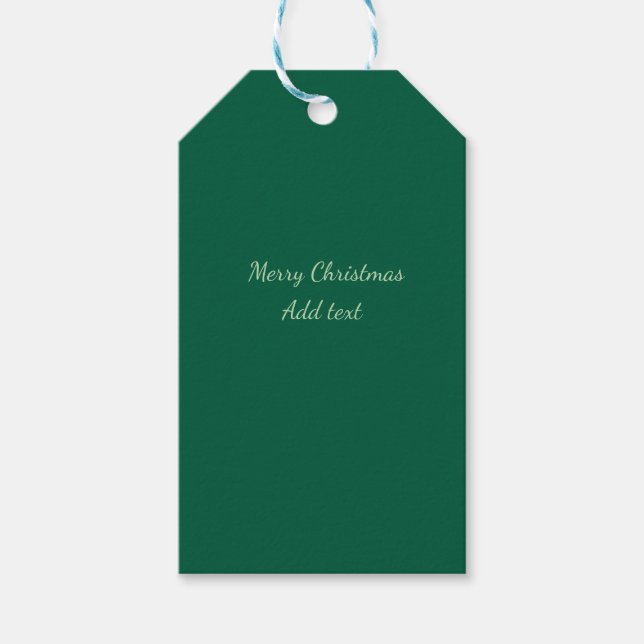 God jul grönt vanlig solo-bakgrundsholida presentetikett (Framsidan)