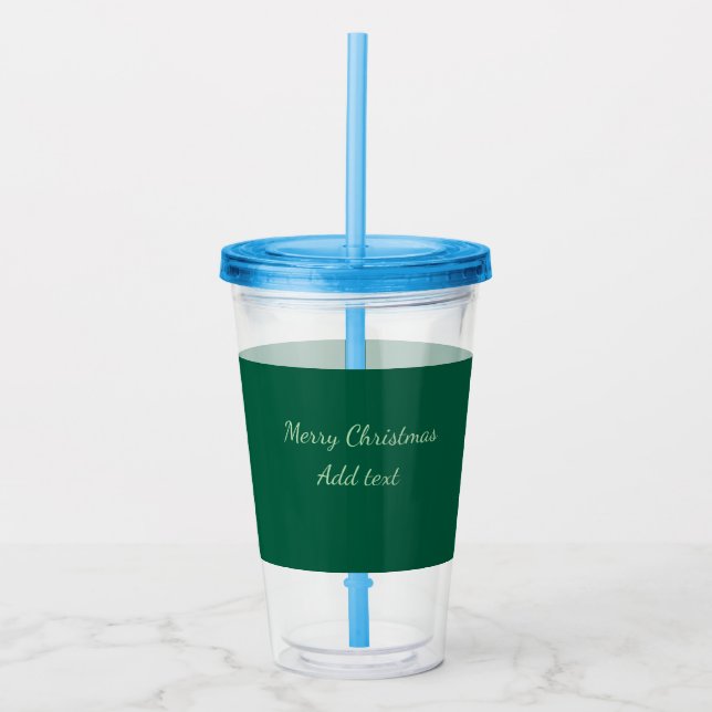God jul grönt vanlig solo-bakgrundsholida take away mugg (Framsida)