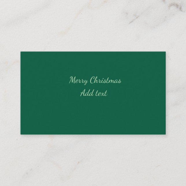 God jul grönt vanlig solo-bakgrundsholida visitkort (Framsida)
