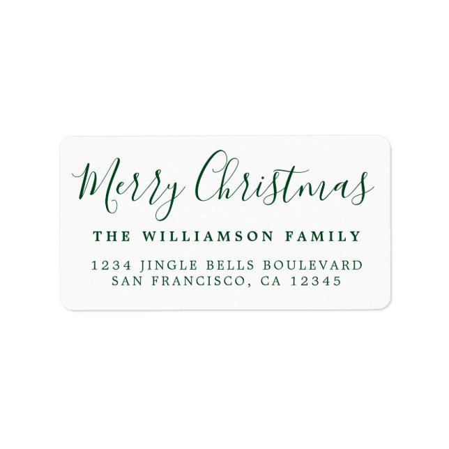 God jul Grönt Vit Returadress Adressetikett (Framsidan)